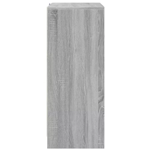  szürke sonoma szerelt fa tálalószekrény LED-del 77 x 34 x 85 cm