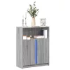  szürke sonoma szerelt fa tálalószekrény LED-del 77x34x100 cm