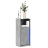  betonszürke szerelt fa LED-es tálalószekrény 42,5 x 34 x 100 cm