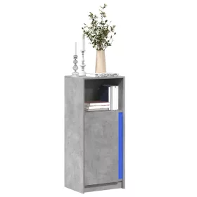    betonszürke szerelt fa LED-es tálalószekrény 42,5 x 34 x 100 cm