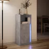  betonszürke szerelt fa LED-es tálalószekrény 42,5 x 34 x 100 cm