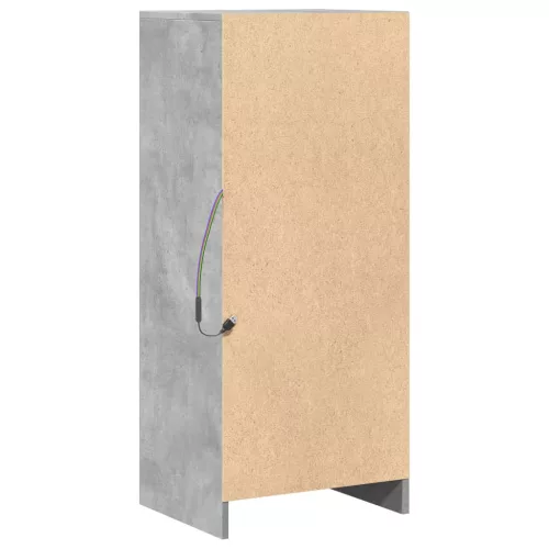  betonszürke szerelt fa LED-es tálalószekrény 42,5 x 34 x 100 cm