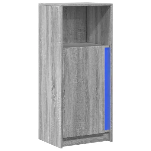  szürke sonoma szerelt fa tálalószekrény LED-del 42,5x34x100 cm