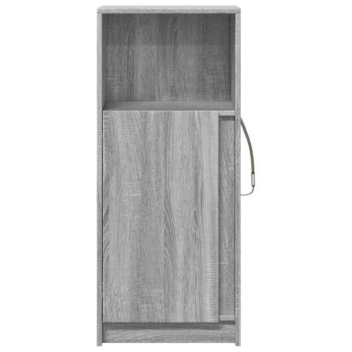  szürke sonoma szerelt fa tálalószekrény LED-del 42,5x34x100 cm