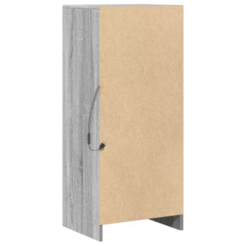  szürke sonoma szerelt fa tálalószekrény LED-del 42,5x34x100 cm