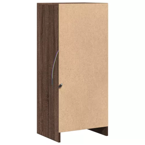  barna tölgy szerelt fa tálalószekrény LED-del 42,5x34x100 cm