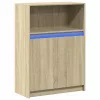 sonoma tölgy szerelt fa tálalószekrény LED-del 72 x 34 x 100 cm