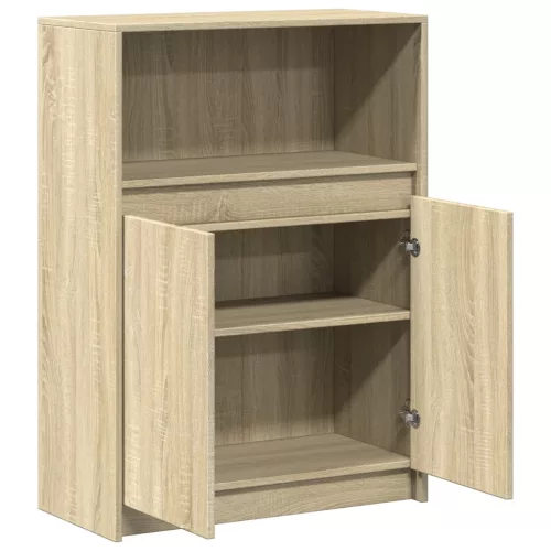  sonoma tölgy szerelt fa tálalószekrény LED-del 72 x 34 x 100 cm