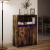  füstös tölgy szerelt fa tálalószekrény LED-del 72x34x100 cm
