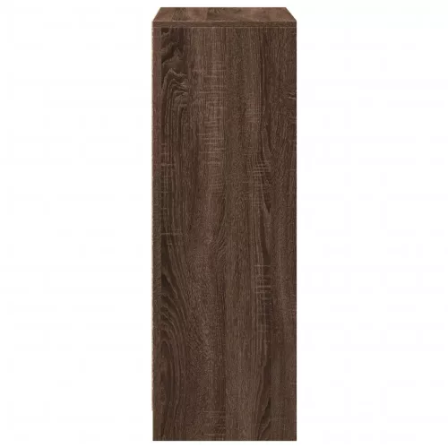  barna tölgy színű szerelt fa tálalószekrény LED-del 72x34x100cm