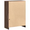  barna tölgy színű szerelt fa tálalószekrény LED-del 72x34x100cm