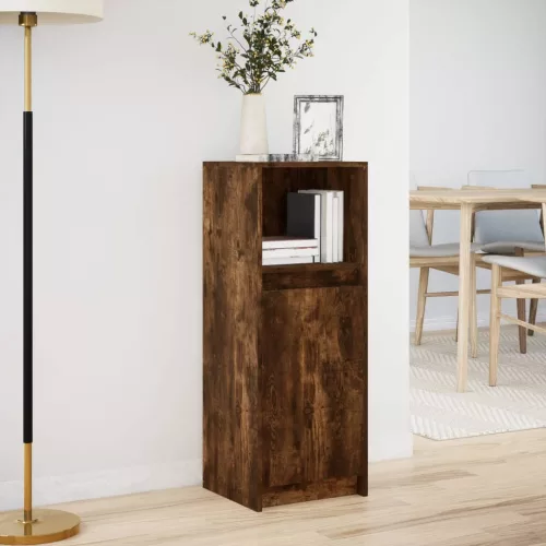  füstös tölgy szerelt fa tálalószekrény LED-del 38 x 34 x 100 cm