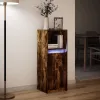  füstös tölgy szerelt fa tálalószekrény LED-del 38 x 34 x 100 cm