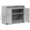  betonszürke szerelt fa tálalószekrény LED-del 72 x 34 x 61 cm