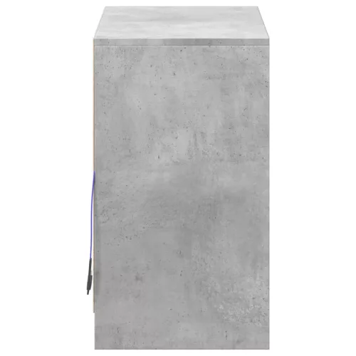  betonszürke szerelt fa tálalószekrény LED-del 72 x 34 x 61 cm