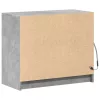  betonszürke szerelt fa tálalószekrény LED-del 72 x 34 x 61 cm