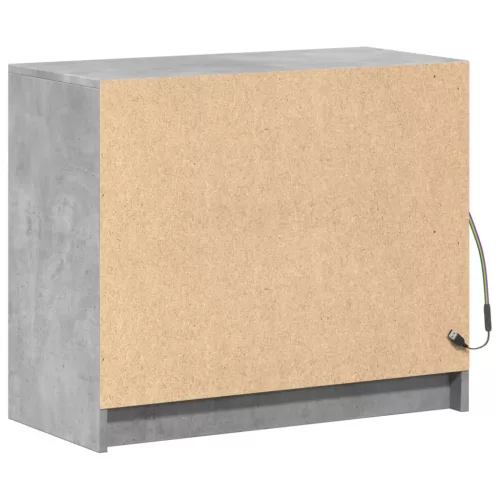  betonszürke szerelt fa tálalószekrény LED-del 72 x 34 x 61 cm