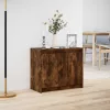  füstös tölgy szerelt fa tálalószekrény LED-del 72 x 34 x 61 cm