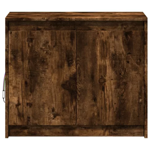  füstös tölgy szerelt fa tálalószekrény LED-del 72 x 34 x 61 cm