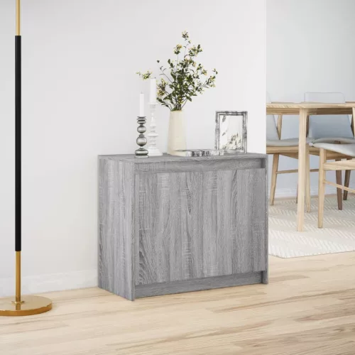  szürke sonoma szerelt fa tálalószekrény LED-del 72 x 34 x 61 cm
