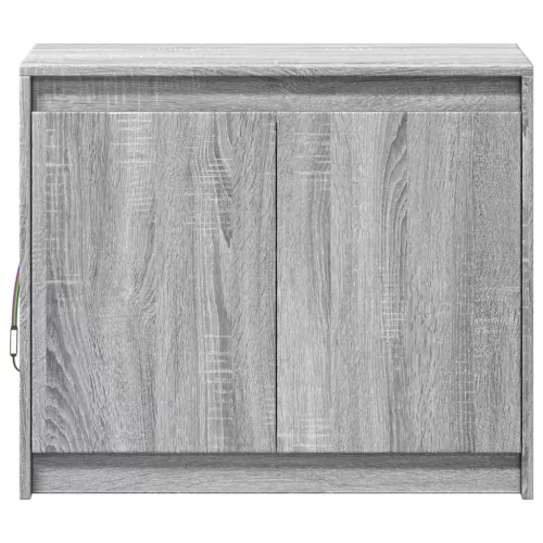  szürke sonoma szerelt fa tálalószekrény LED-del 72 x 34 x 61 cm