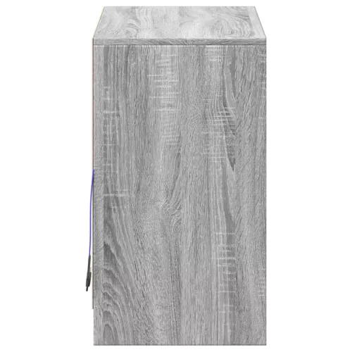  szürke sonoma szerelt fa tálalószekrény LED-del 72 x 34 x 61 cm