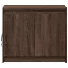  barna tölgy színű szerelt fa tálalószekrény LED-del 72x34x61 cm