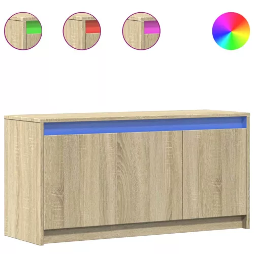  sonoma tölgy színű szerelt fa LED-es TV-szekrény 100x34x50 cm