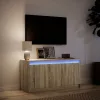  sonoma tölgy színű szerelt fa LED-es TV-szekrény 100x34x50 cm