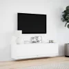  fehér falra szerelhető TV-szekrény LED-ekkel 140 x 31 x 38 cm