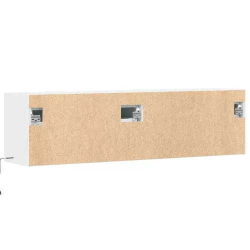  fehér falra szerelhető TV-szekrény LED-ekkel 140 x 31 x 38 cm
