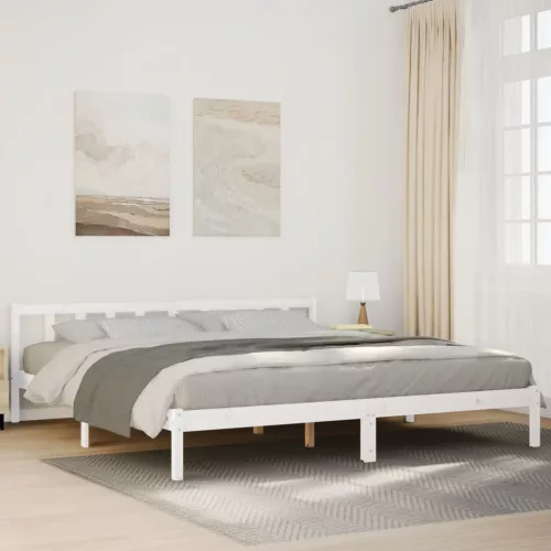  fehér tömör fenyő extra hosszú ágykeret matrac nélkül 180x210cm