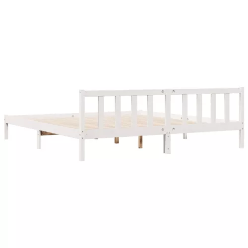  fehér tömör fenyő extra hosszú ágykeret matrac nélkül 180x210cm