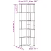  5 szintes szerelt fa sarok könyvespolc 50 x 50 x 179cm