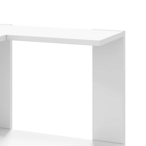  3 szintes fehér szerelt fa sarok könyvespolc 50 x 50 x 102 cm