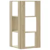  3 szintes sonoma tölgy szerelt fa sarok könyvespolc 50x50x102cm