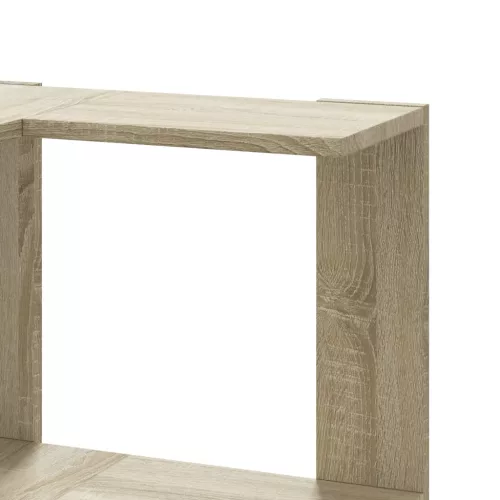 3 szintes sonoma tölgy szerelt fa sarok könyvespolc 50x50x102cm