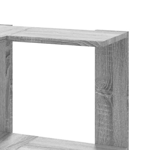  3 szintes szürke szerelt fa sarok könyvespolc 50 x 50 x 102 cm