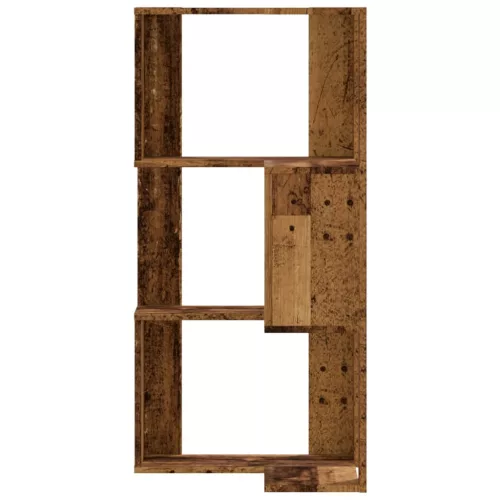  3 szintes antik fa szerelt fa sarok könyvespolc 50 x 50 x 102cm