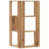  3 szintes szerelt fa sarok könyvespolc 50 x 50 x 102 cm