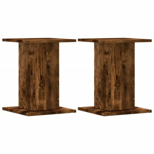  2 db füstös tölgy színű szerelt fa hangszóróállvány 30x30x40 cm