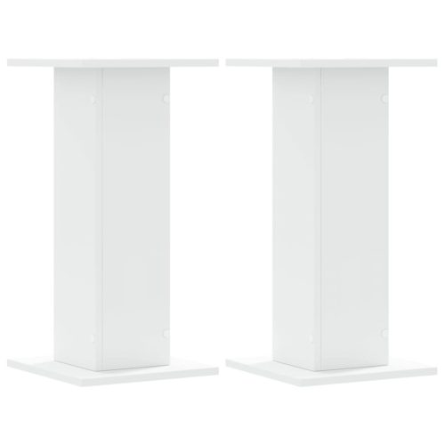  2 db fehér szerelt fa hangszóróállvány 30 x 30 x 60 cm