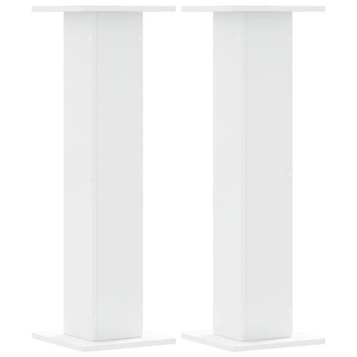  2 db fehér szerelt fa hangszóróállvány 30 x 30 x 95 cm