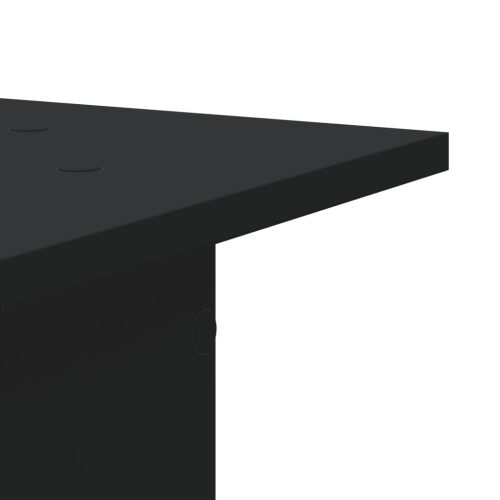  2 db fekete szerelt fa hangszóróállvány 30 x 30 x 95 cm