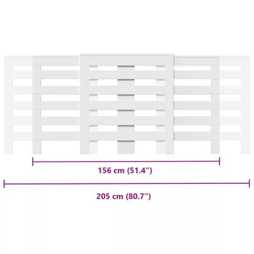  fehér szerelt fa radiátorburkolat 205 x 21,5 x 83,5 cm