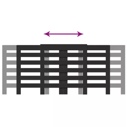  fekete szerelt fa radiátorburkolat 205 x 21,5 x 83,5 cm