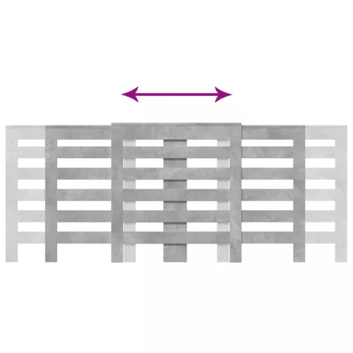  betonszürke szerelt fa radiátorburkolat 205 x 21,5 x 83,5 cm