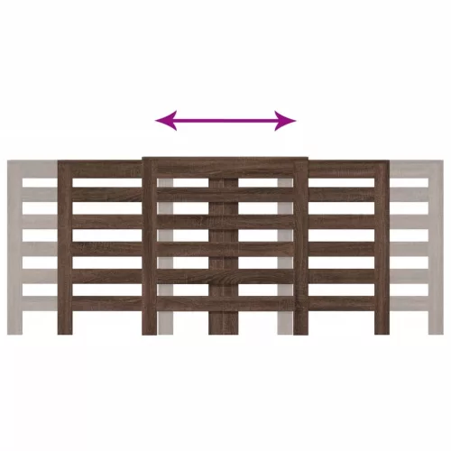  barna tölgyszínű szerelt fa radiátorburkolat 205x21,5x83,5 cm
