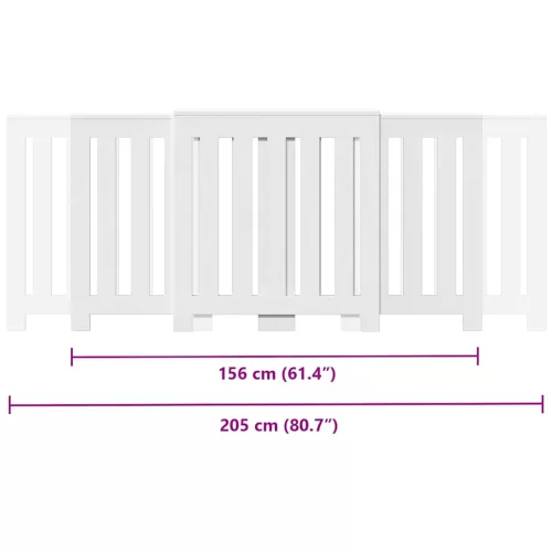  fehér szerelt fa radiátorburkolat 205 x 21,5 x 83,5 cm