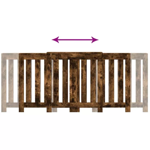  füstös tölgy színű szerelt fa radiátorburkolat 205x21,5x83,5 cm
